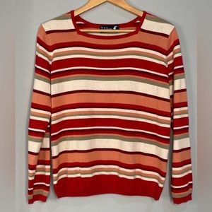 Vintage Tulchan Striped Preppy Academia Cotton Knit Sweater (M)